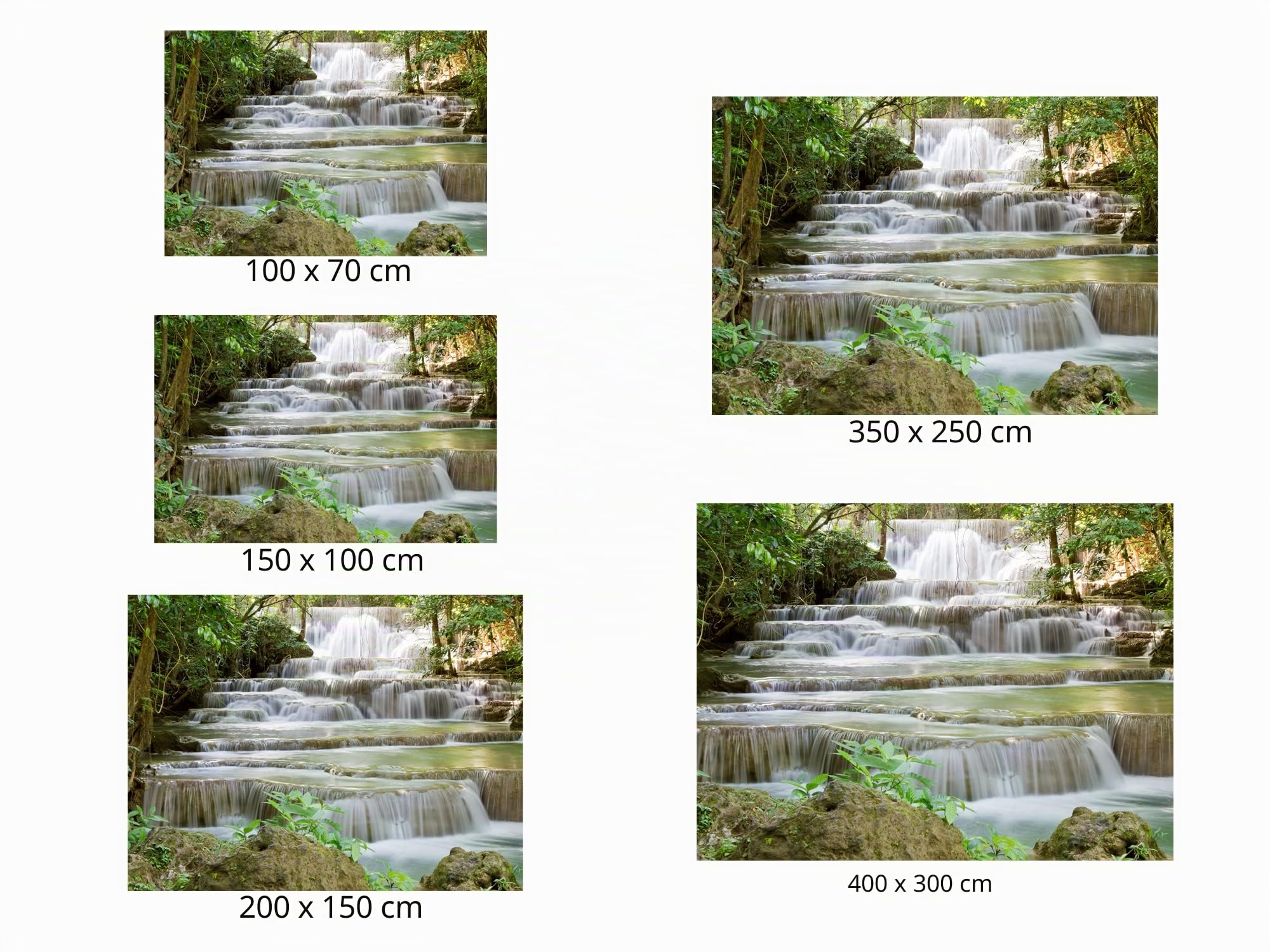 Oedim Fotomural Vinilo Cascada | Fotomurales | Fotomural Pared | Fotomurales Decorativos | Vinilo Decorativo | 200x150cm | para la decoración de comedores, Salones |