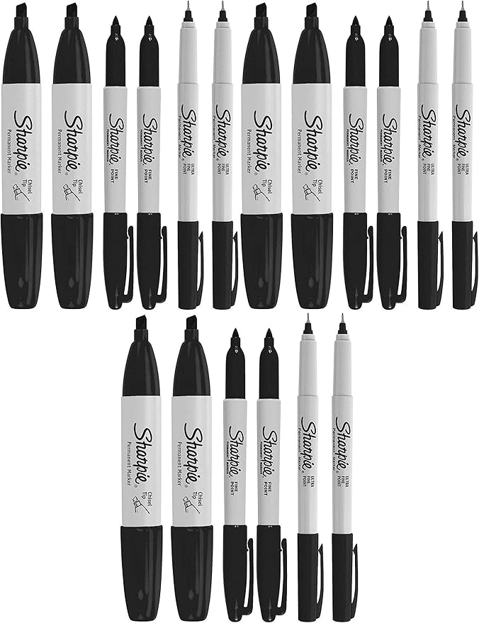 Sharpie Permanent Markers, 6 Pack Assorted Sizes, Ultra