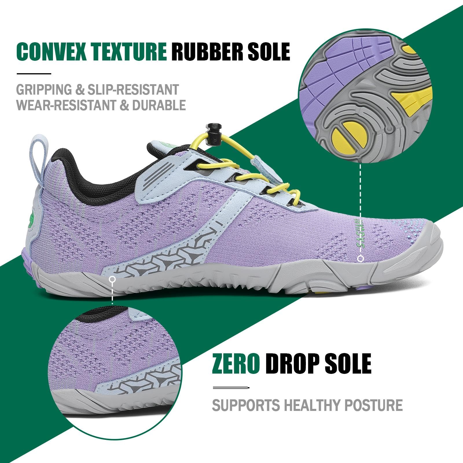 SAGUARO Barefoot Shoes Uomo Donna Scarpe Barefoot Minimaliste Scarpe a Piedi Nudi Antiscivolo Scarpe Trail Running Leggere Scarpe Dita,Gr.36-48 EU