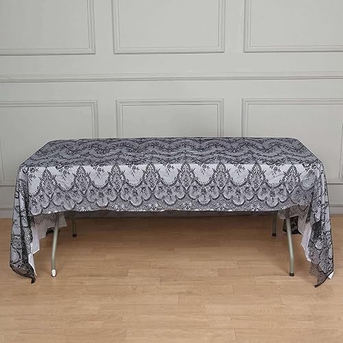 Miniatura 13 de Efavormart Jolly Good - Camino de mesa de encaje de alta calidad para bodas, fiestas de cumpleaños, banquetes, decoración, ajuste rectangular y mesa