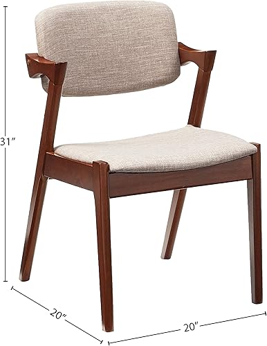 Miniatura 3 de Baxton Studio Gonza - Chiars de comedor, gris claro/marrón nogal