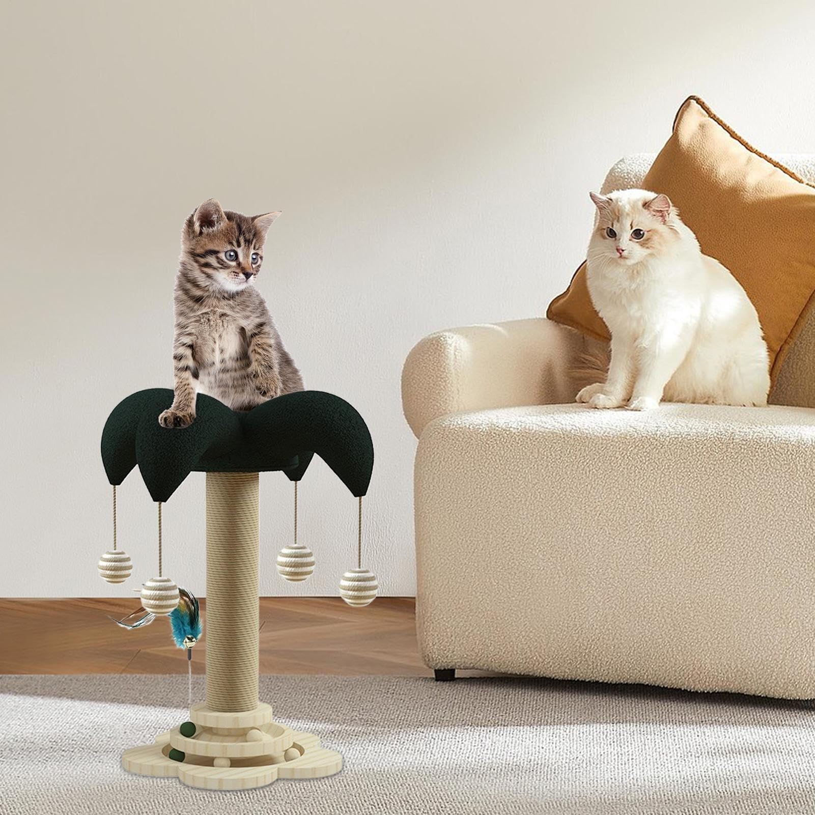 für Katzen, langlebig, mit hängender Kugel, Spielzeug zum Zahnen