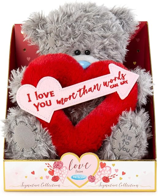 Me to You Tatty Teddy with Cupid Heart and Arrow - Official Collection ,Blue,grey,pink,red