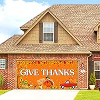 Vista 2 de RUMIA Cartel de otoño para puerta de garaje, extra grande, para otoño, pavo, calabaza, feliz Acción de Gracias, decoración de puerta de garaje