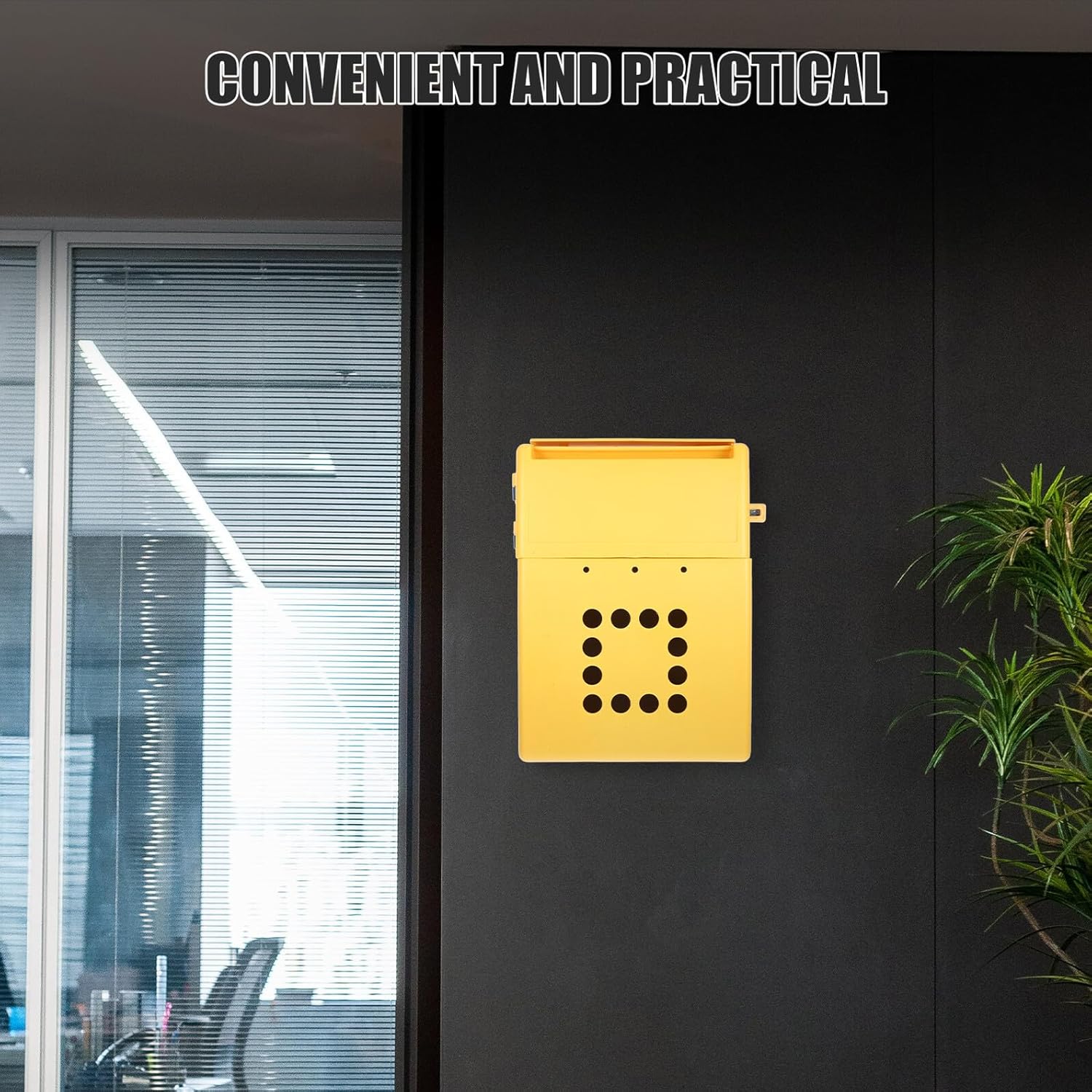 Zerodeko Wall-Mount Lockable Suggestion Box and Complaint Mailbox Plastic Outdoor Letter Storage Bin with Key for Voting, Public Mail, and Newspaper Collection