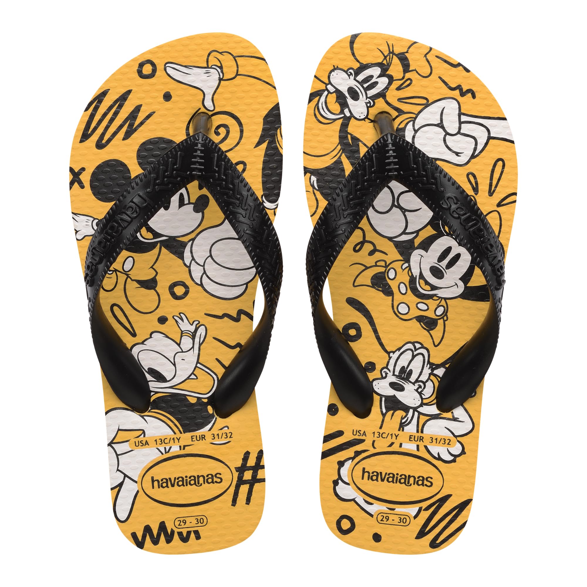 Havaianas Kids Disney Unisex kids FlipFlop Yellow 12/13 UK Child