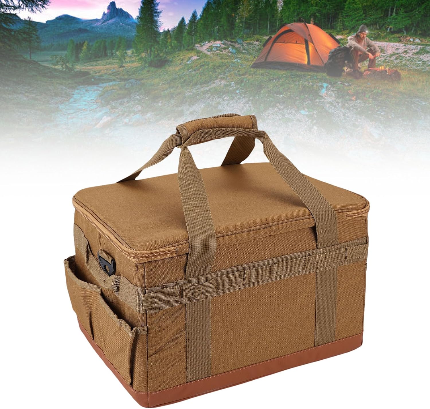 Fockety Camping Storage Bag, Large Capacity 30L BBQ and Picnic Bag Organizer with Handles, Hard Design Trunk Organizer Multipurpose Tactical Bags