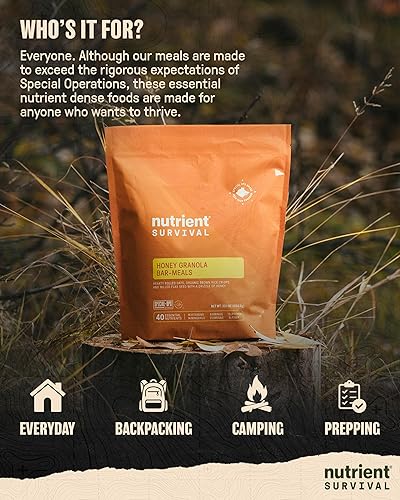 Miniatura 5 de Nutrient Survival MRE - Barras de granola de miel, reemplazo de comidas (10 porciones), suministros de preparación liofilizada y suministro de