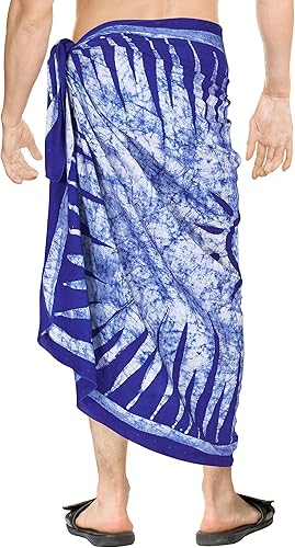 Miniatura 3 de LA LEELA Pareo de playa estándar pareo para hombre Dashiki Sarong Full Beach Wrap