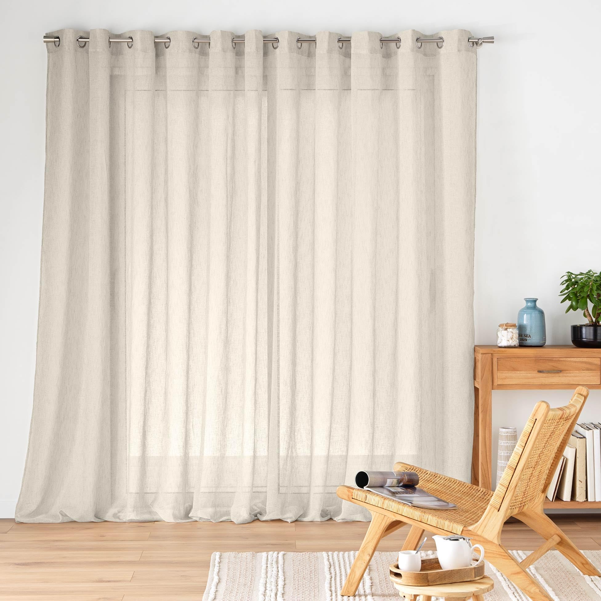 Douceur d'Intérieur, Tenda con occhielli (400 x 240 cm) Carlino lino Tessuto in voile
