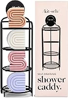 Kitsch Hanging Shower Caddy Suction Cup - Rust-Proof Self-Draining Soap Holder for Shampoo Bars, Eco-Friendly Organizer