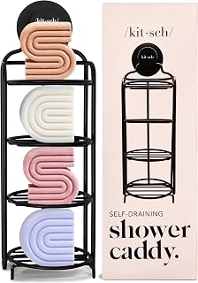 Kitsch Hanging Shower Caddy Suction Cup - Rust-Proof Self-Draining Soap Holder for Shampoo Bars, Eco-Friendly Organizer