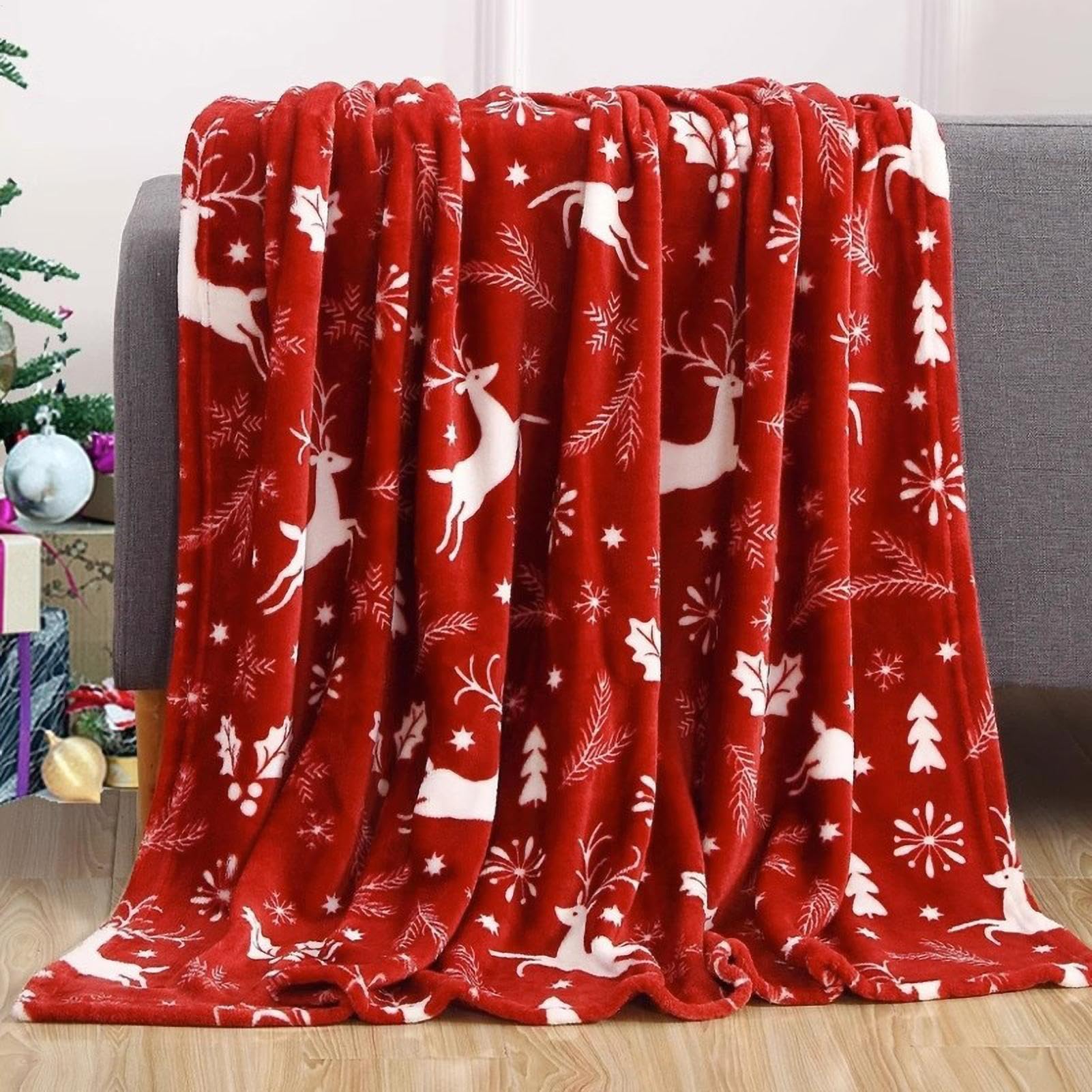 Manta navideña: manta navideña cálida y , diseño navideño festivo