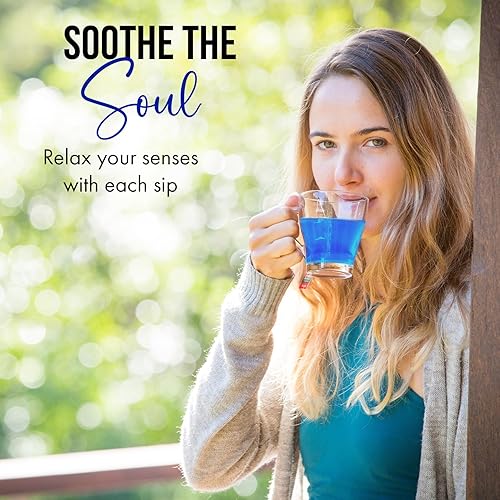 Miniatura 3 de Fusion Select Blue Butterfly Pea Flower Bolsas de té, infusión de hierbas para calma, relajación y bienestar, rica en antioxidantes, vitaminas A, C,