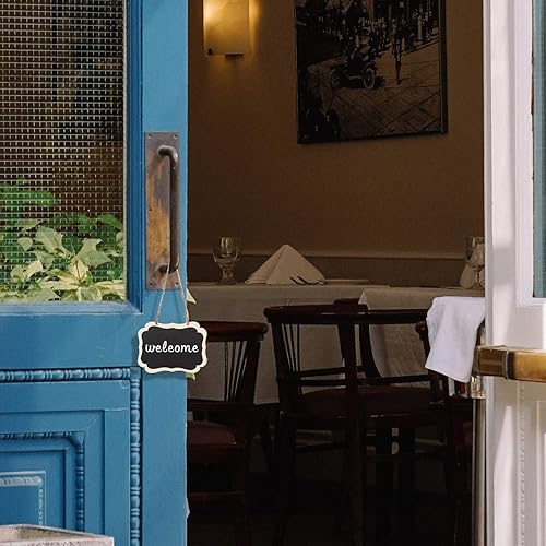 Miniatura 6 de Paquete de 16 etiquetas de pizarra colgantes para pizarra, etiquetas de pizarra de doble cara, etiquetas de madera para tablero de masaje, etiquetas