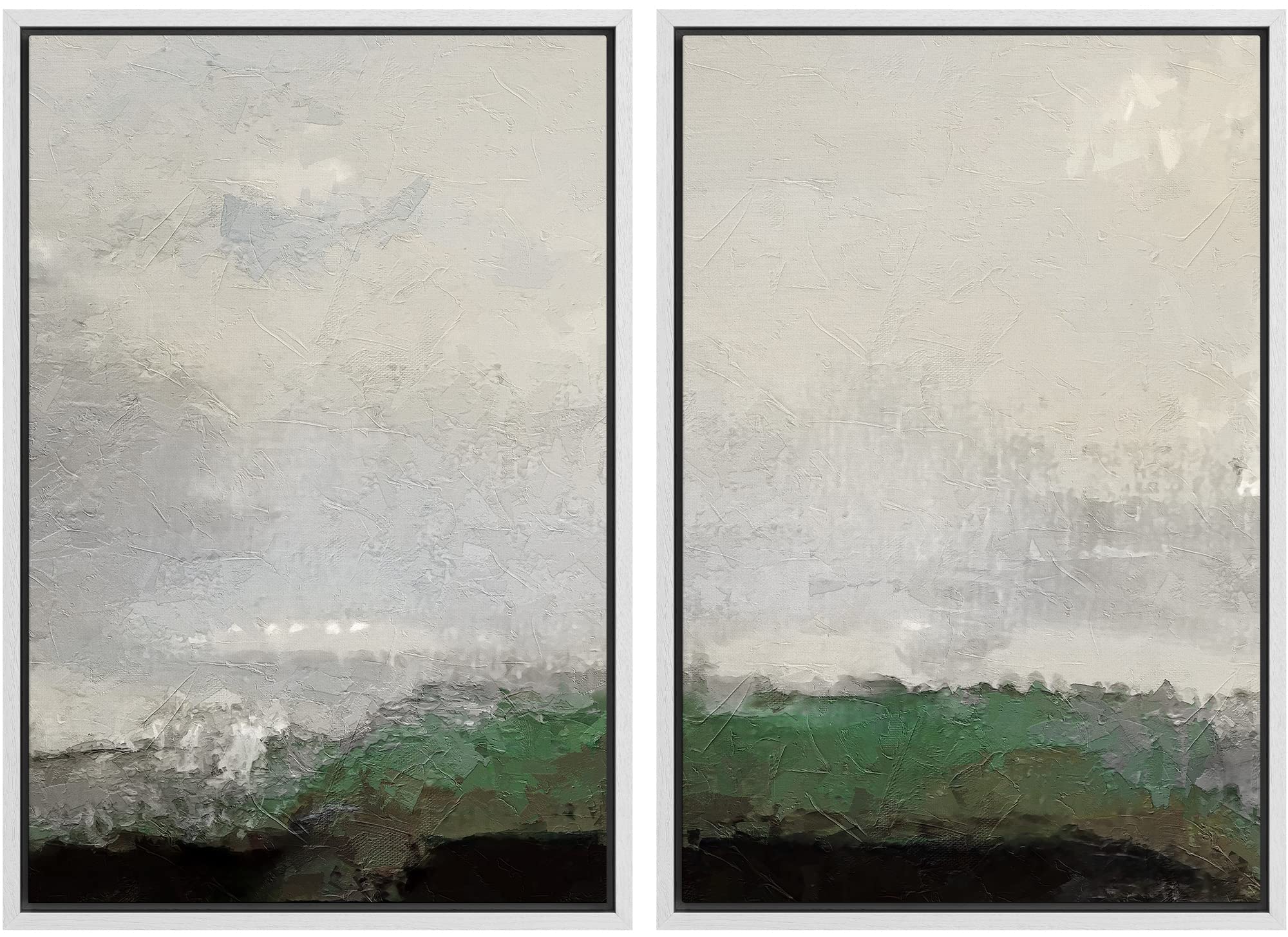 MUDECOR Framed Canvas Print Wall Art Set Watercolor Pastel Green Tan Landscape Abstract Shapes Illustrations Modern Art Decorative Contemporary for Living Room, Bedroom, Office - 16"x24"x2 Natural — view 21