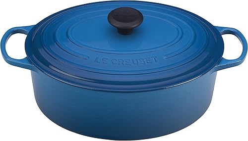 Le Creuset Signature horno francés ovalado de 6.75 cuartos de galón, en hierro fundido, esmaltado, Marseille