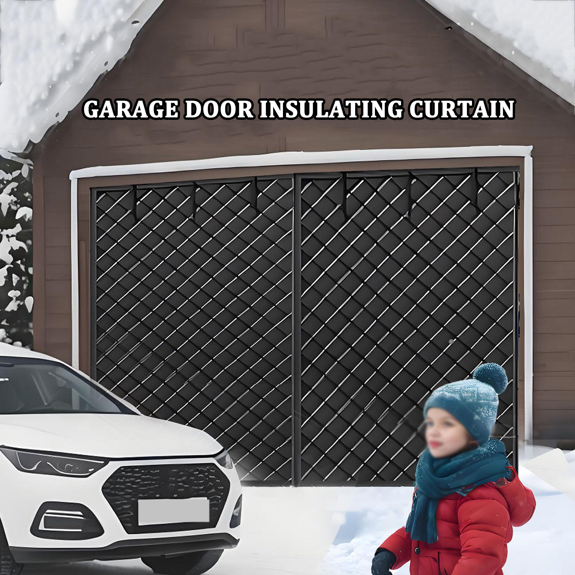 Genérico Kit De Aislamiento Térmico para Puertas De Garaje, Cortina Magnética Aislante Térmica para Puerta De Garaje,Resistente a La Intemperie,A Prueba Acústica183cm - 549cm,Gray1,W244xH244cm