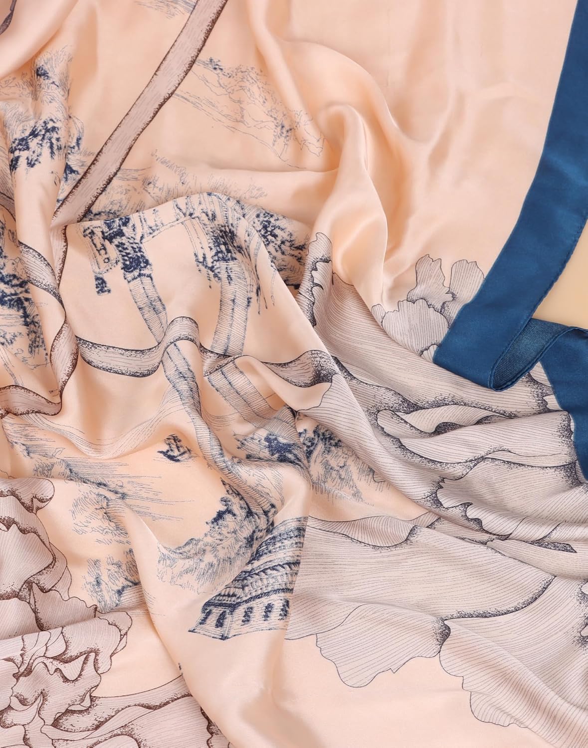 Bestshe Silk Feeling Long Scarf Fashion Floral Large Scarf Satin Shawl Wraps for Women with Gift Packed - Image 3