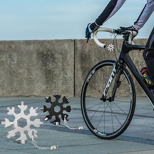 Miniatura 4 de DOOGAXOO Multiherramienta de copo de nieve 18 en 1, función de abridor de botellas de acero inoxidable, kit de destornilladores de cruz plana, copo