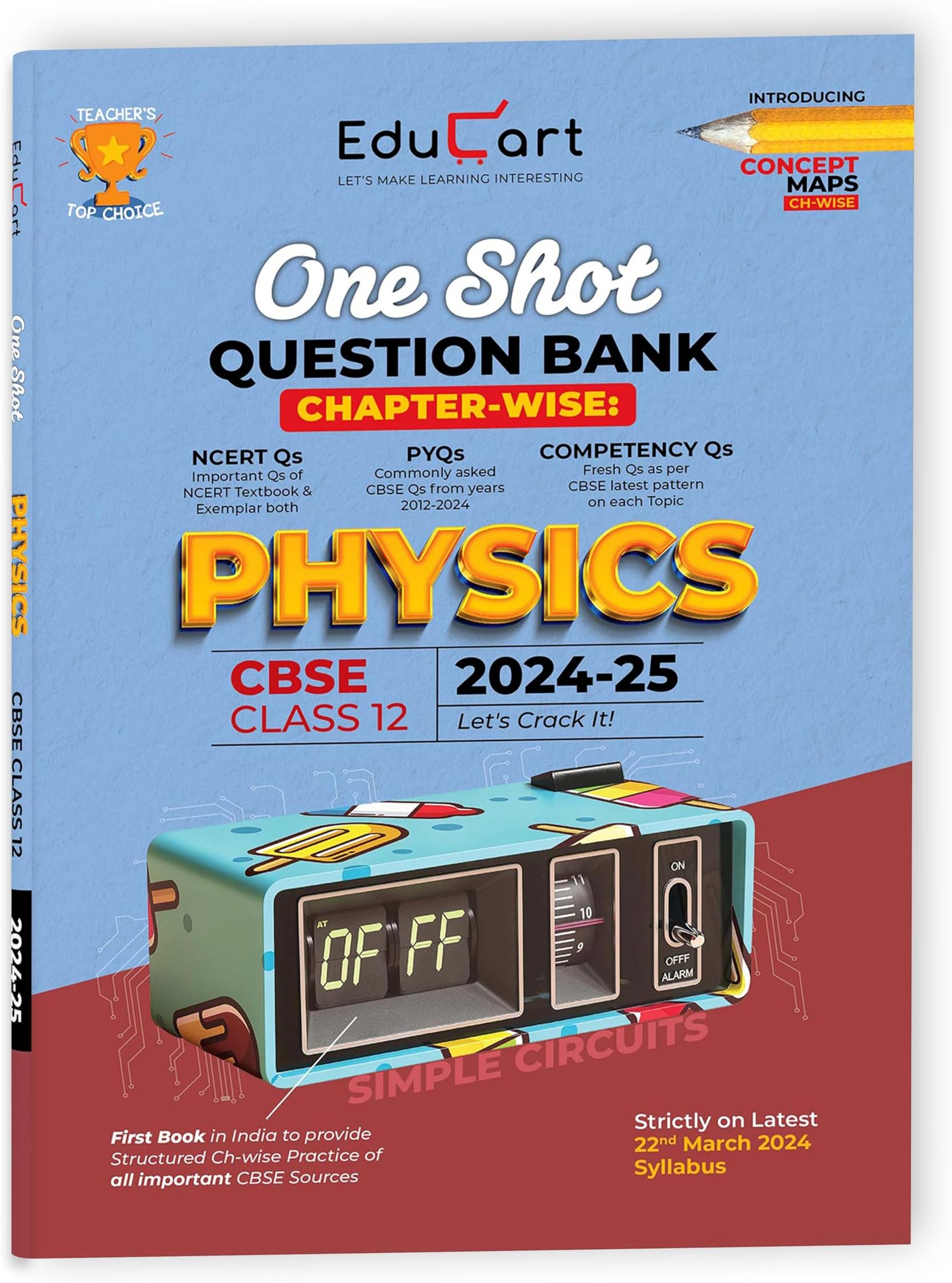 Educart CBSE Class 12 PHYSICS One Shot Question Bank 2024-25 (for 2025 exam) Paperback – 19 May 2024