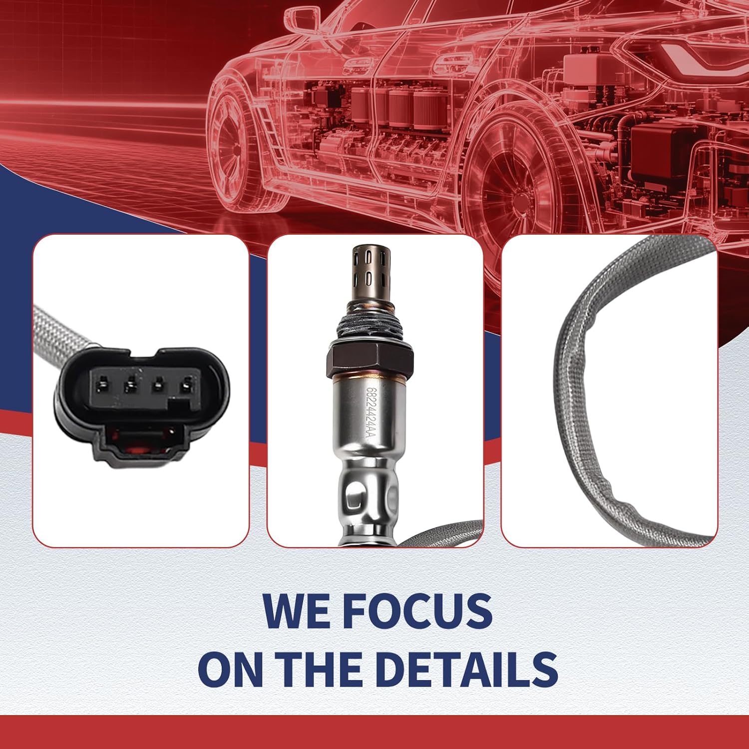 A-PEXNOVA 1PC O2 Oxygen Sensor Upstream Downstream Compatible with Ram 1500 3.6L 5.7L 6.2L 19-22, for ProMaster 1500 2500 3.6L 23, for Jeep Wrangler 18-21, for Cherokee 2.0L Gladiator 3.6L 19-23