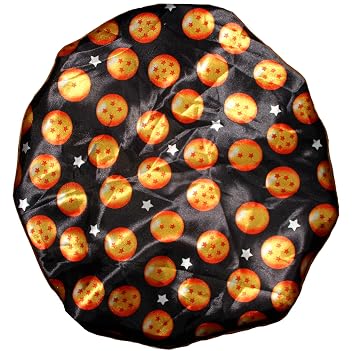 Large Bonnet - Silky Satin Bonnet with Elastic Soft Band (Black) (Black)