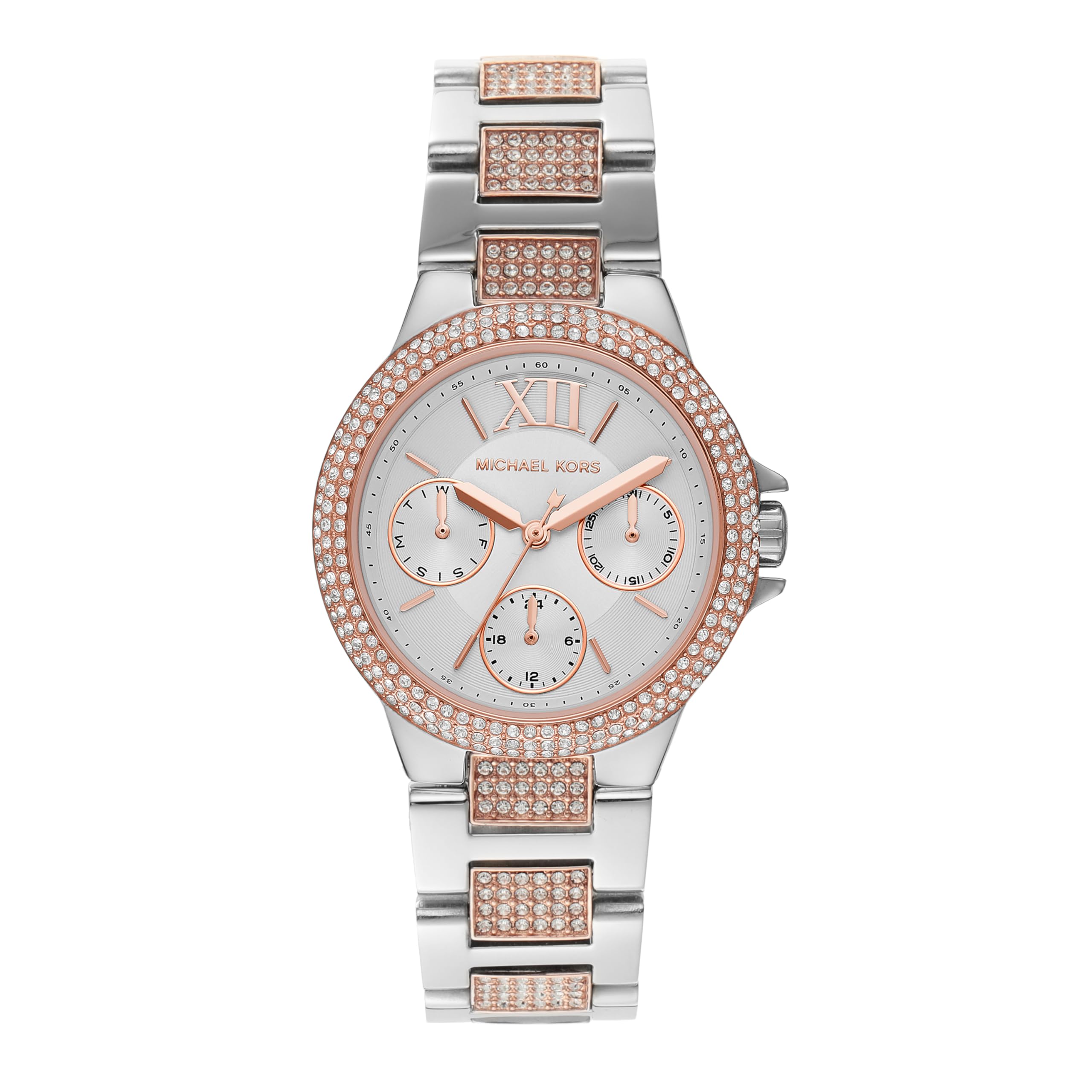 Michael Kors Stainless Steel Camille Analog White Dial Women Watch-Mk6846, Silver Band (B086D5Y14R) Amazon Price History, Amazon Price Tracker