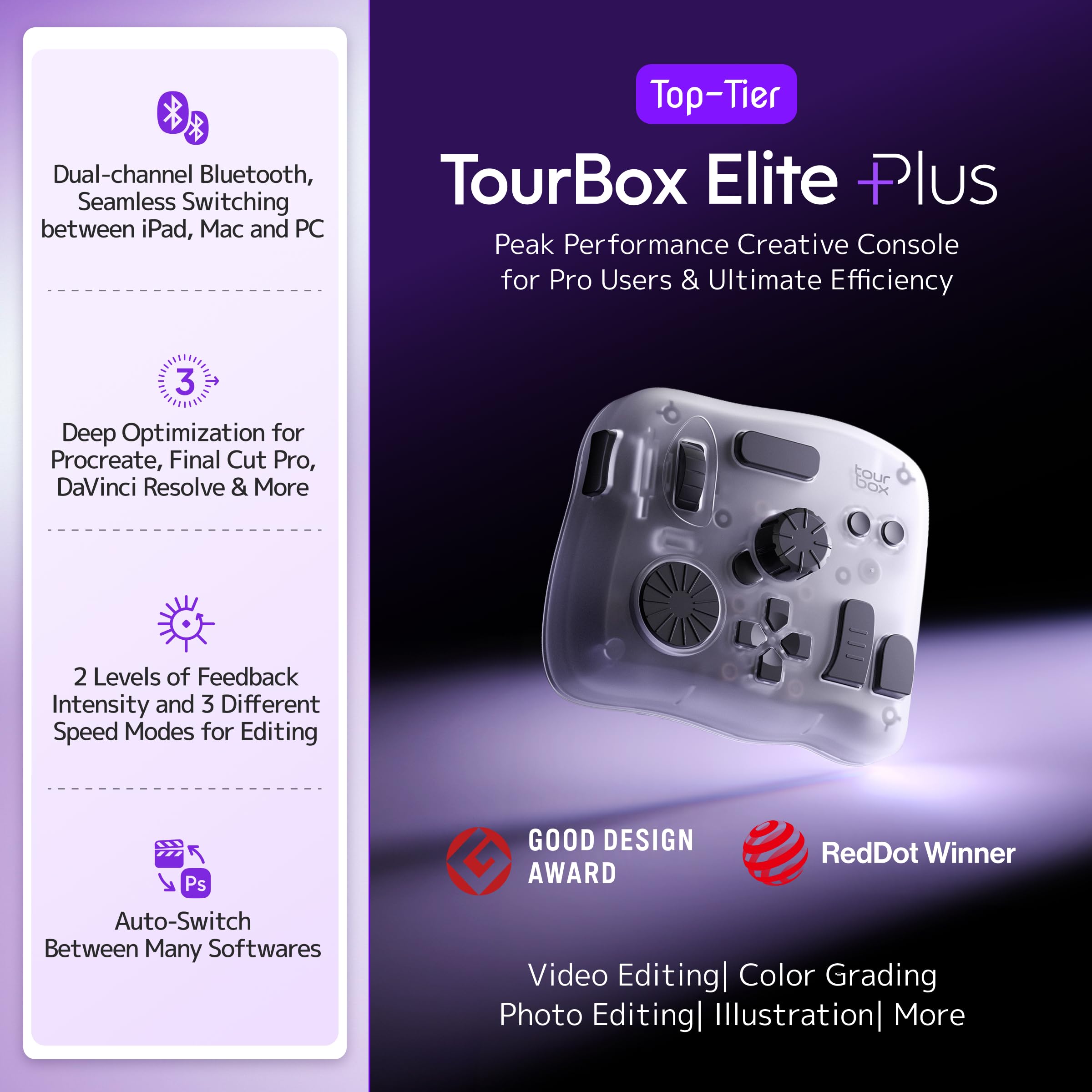 Amazon.com: TOUR BOX Elite Plus - iPad Drawing Bluetooth