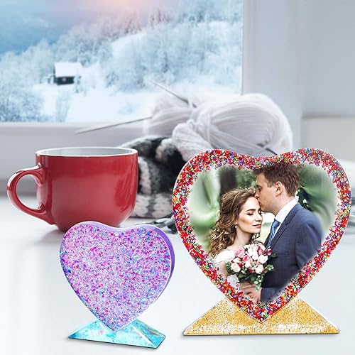 Miniatura 6 de 3 moldes de marco de fotos de resina forma rectangular de corazón molde de imagen de silicona para fundición marco de fotos epoxi personalizado para