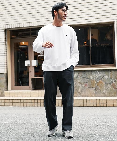 [カンゴール] 別注裏毛トレーナー｜メンズ ブランド ロゴ 長袖 スウェット 秋服 冬服 春服 オーバーサイズ ゆったり 裏毛 レディース ユニセックス ワンポイント 黒 白 - 2