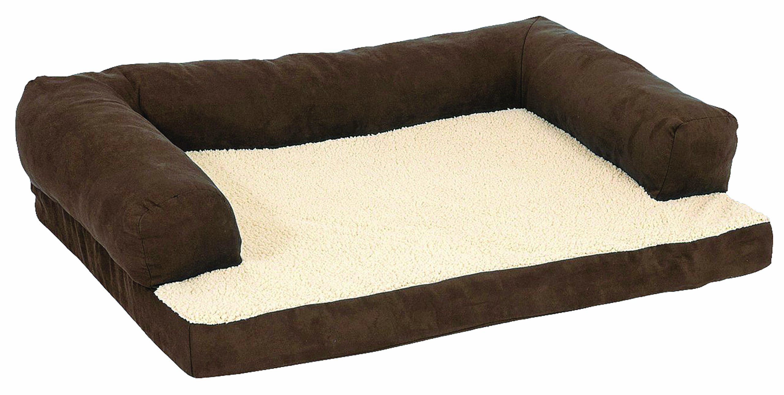 Petmate Aspen Pet Bolster Ortho Pet Bed, 35 x 25, Assorted Blue/Brown