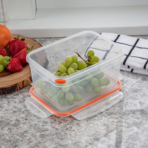Miniatura 3 de Sterilite Ultra-Seal 12 tazas rectangulares, recipiente hermético para almacenamiento de alimentos, tapa con pestillo, apto para microondas y