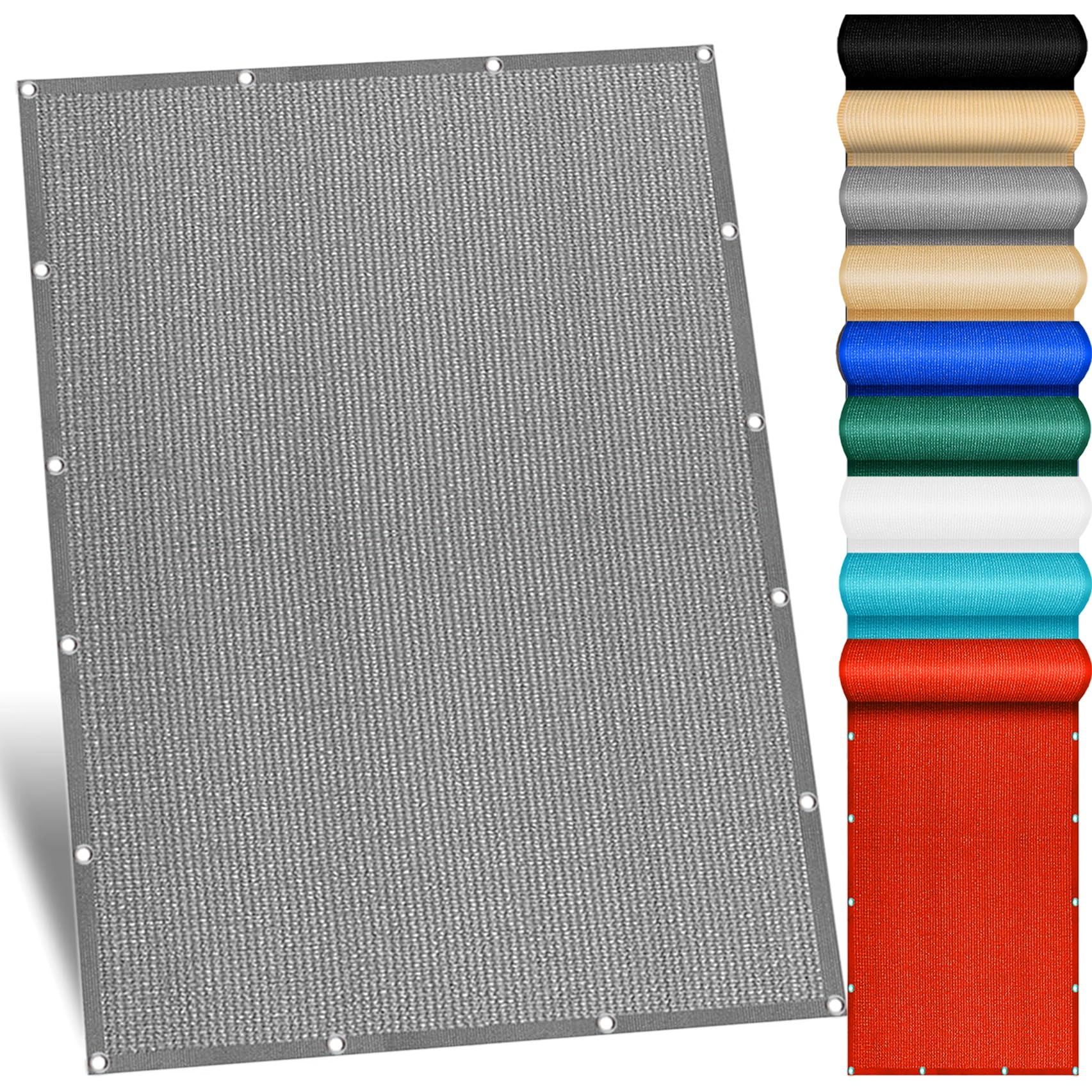 Voile d'ombrage extérieur 110x340 anti-déchirure en toile HDPE gris pour patio