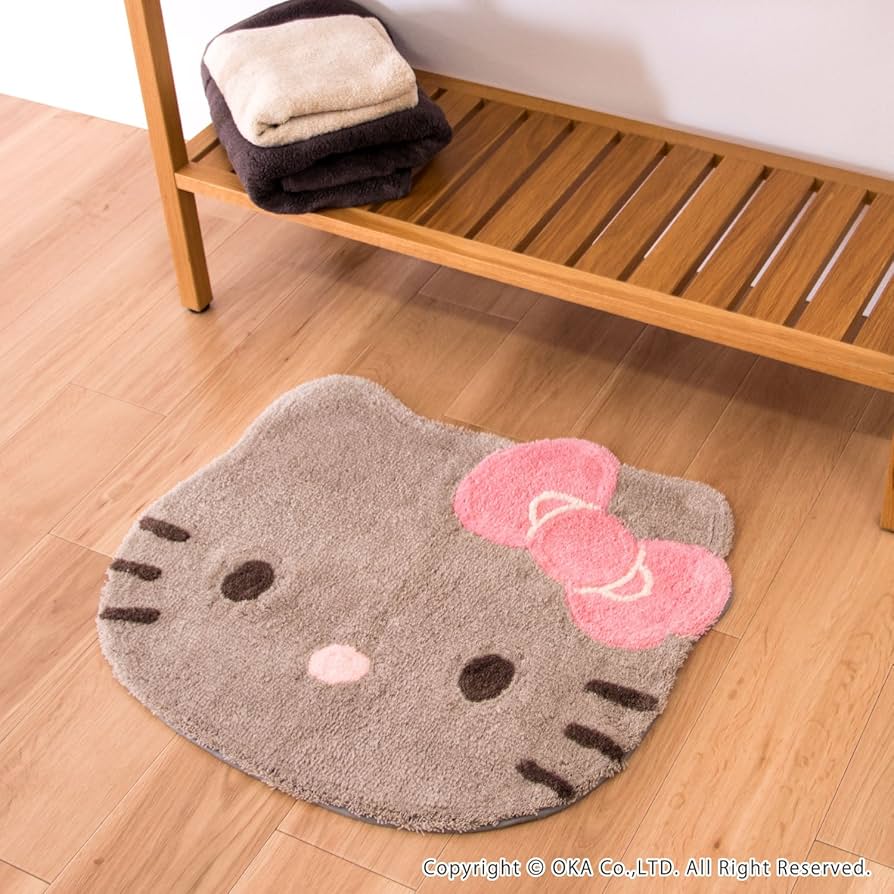 Amazon｜オカ ハローキティダイカット フロアマット Mサイズ(約55×63cm