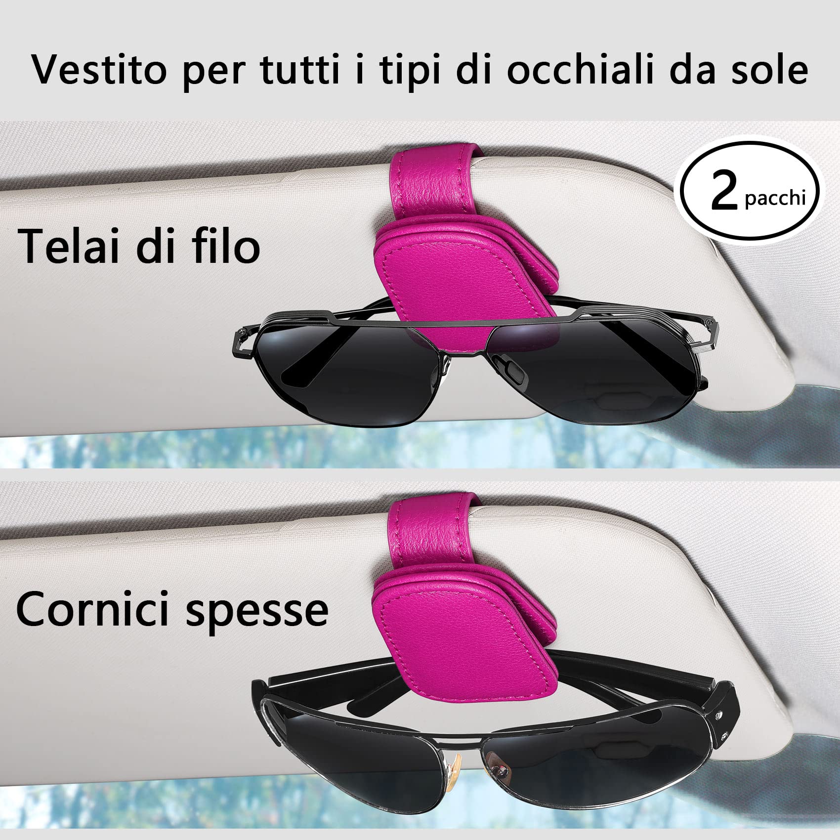 Anwlki Bling Portaocchiali da sole per visiera auto, magnetico in