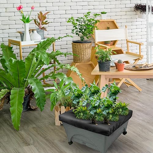 Miniatura 7 de Mofuiry Cubierta de mantillo para cama de jardín elevada, 2 x 4 pies, color negro, cubierta de repuesto para maceta con elástico para jardineras de