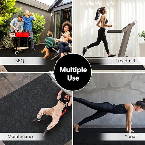 Miniatura 6 de Aboofx Tapete para bañera de hidromasaje, 80 x 80 pulgadas, tapete protector de piscina sobre el suelo, tapete protector de suelo portátil