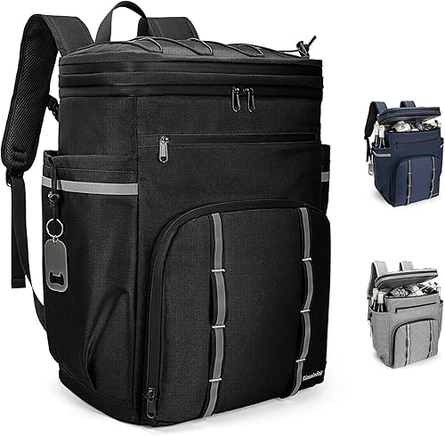 Mochila enfriadora aislada a prueba de fugas, 45 latas, mochila enfriadora de playa de gran capacidad, mochila impermeable suave para el almuerzo