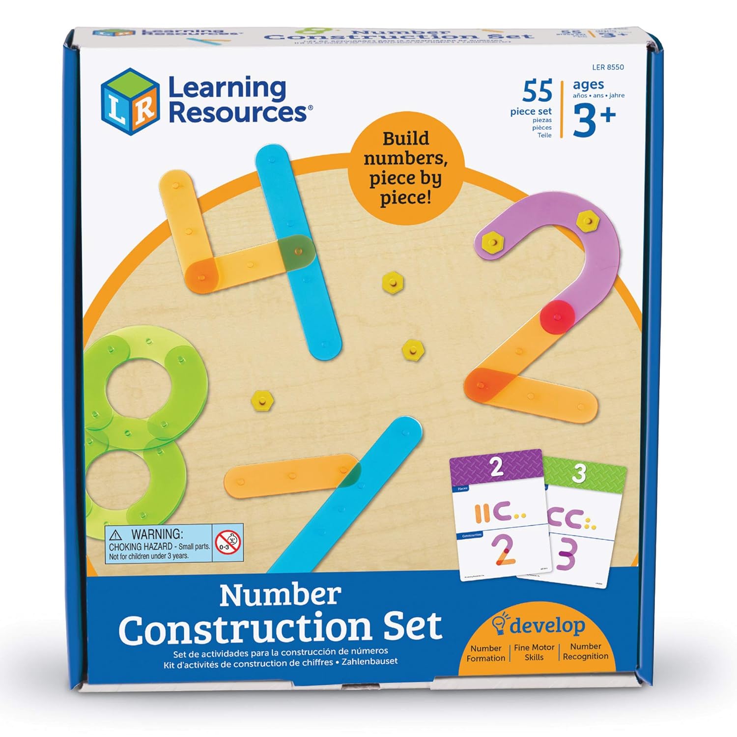 Learning Resources Number Construction – 55 Pieces, Ages 3+ Number Set for Kids, Math Games for Kids. Kindergartner Learning Materials