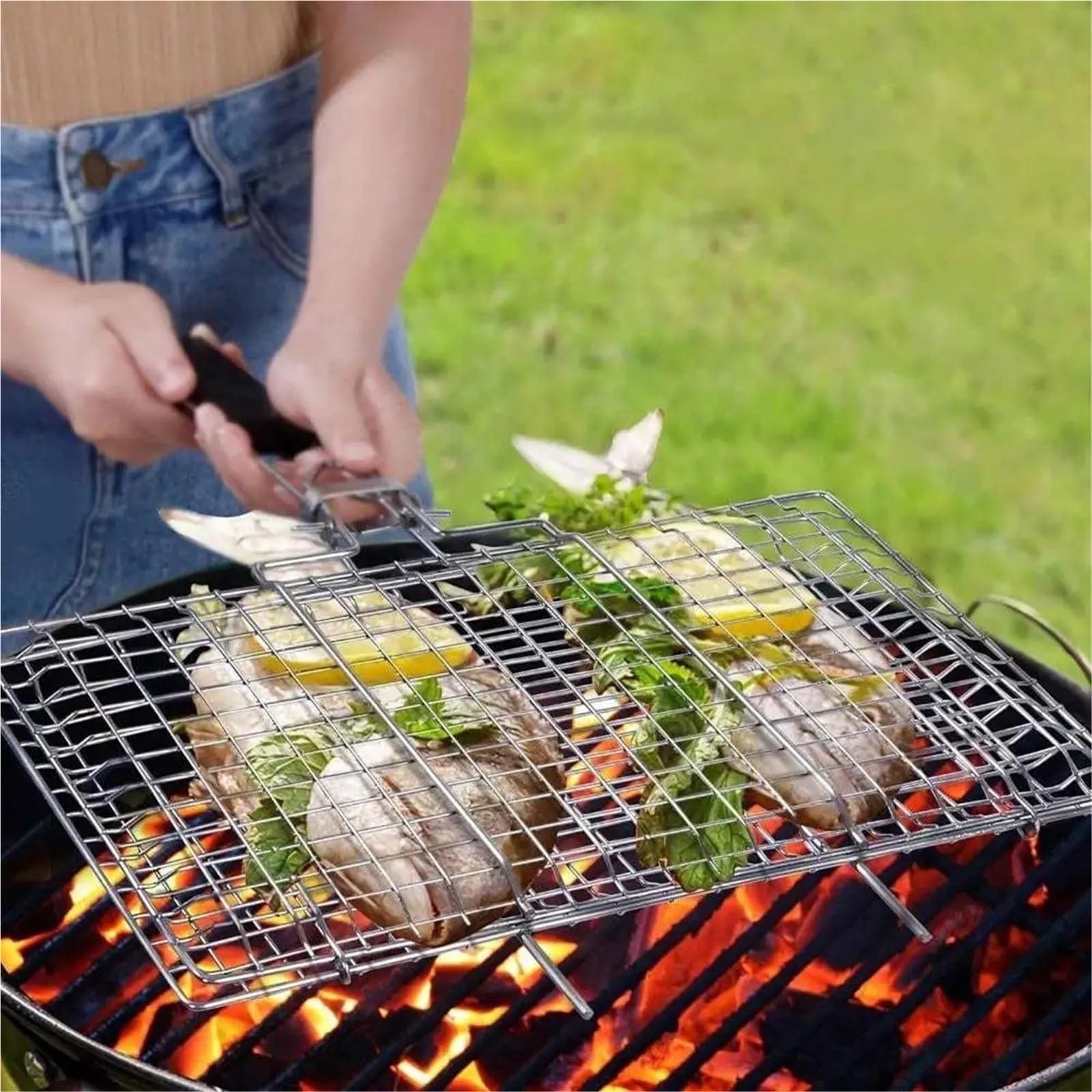 Griglia Portatile Folding Outdoor Camping BBQ Rack