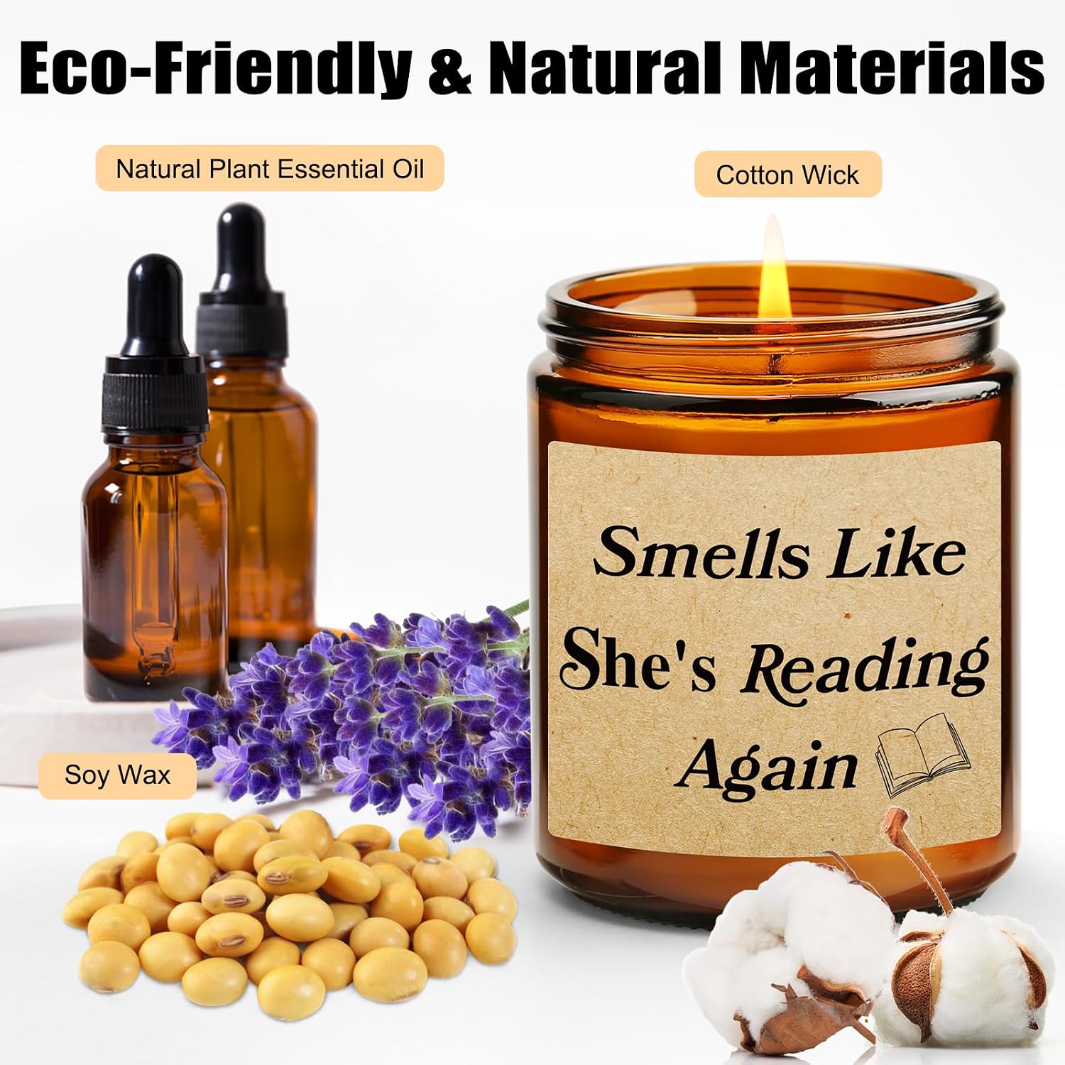 Funny Gifts for Book Lovers, Birthday Gifts Book Scented Candle