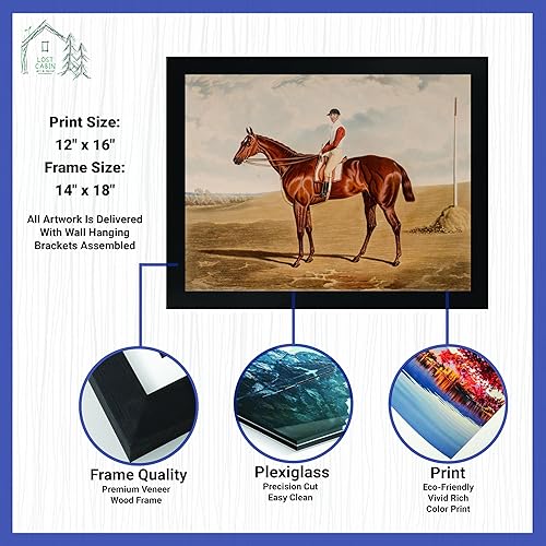 Miniatura 2 de Ganador del derby peligroso de la cabaña perdida por John Herring Sr  Impresión en marco plano negro  Reproducción de pinturas de obras de arte