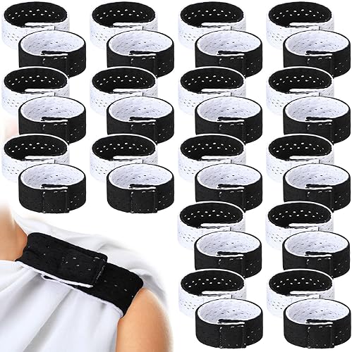 Tigeen 32 piezas de bandas de manga de jersey deportivas para fútbol, softbol con cierres de gancho y bucle para camisas