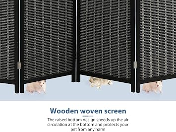 4 Panel Bamboo Room Divider 6 Ft Tall 6 Ft Wide Room Dividers and Folding Privacy Screens Privacy Wall Divider Folding Room Partitions and Dividers, Portable and Lightweight Separadores De Cuartos
