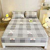 Vista 17 de FCLDESHOP Comfort Hotel - Sábana bajera ajustable con bolsillo profundo con estampado de látex de verano, para dormitorio de niños y niñas, Flor