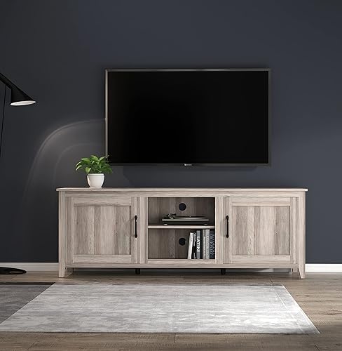 BAMACAR Soporte de TV gris para TV de 80 pulgadas para sala de estar, centro de entretenimiento gris para TV de 75 pulgadas, soporte de TV moderno