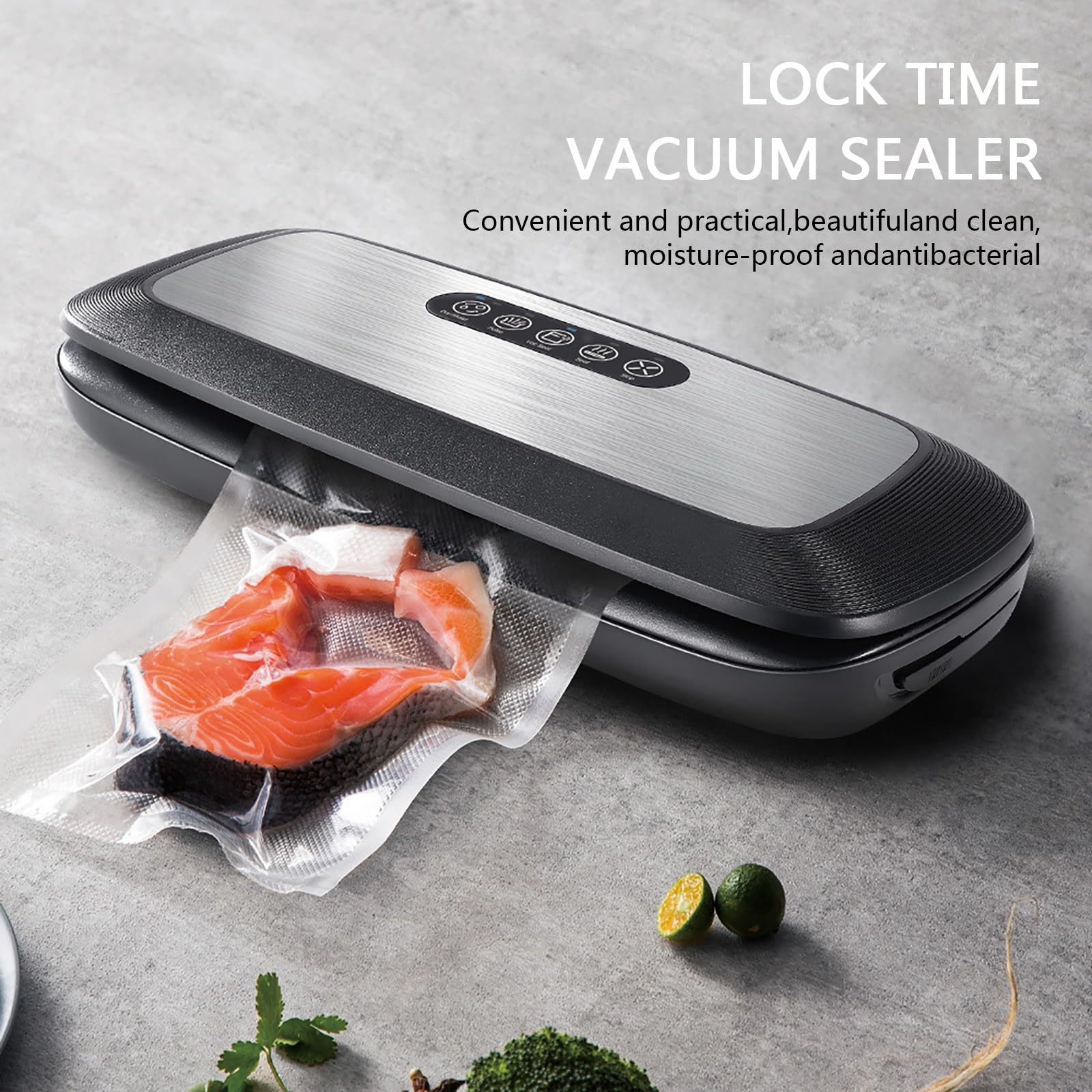 Scellage Sous Vide Haute Efficacité - Puissance D'aspiration Élevée, Scellage à L'aide D'un Seul Bouton, Scellage Sous Vide avec Bac D'égouttement Amovible, Facile à Nettoyer
