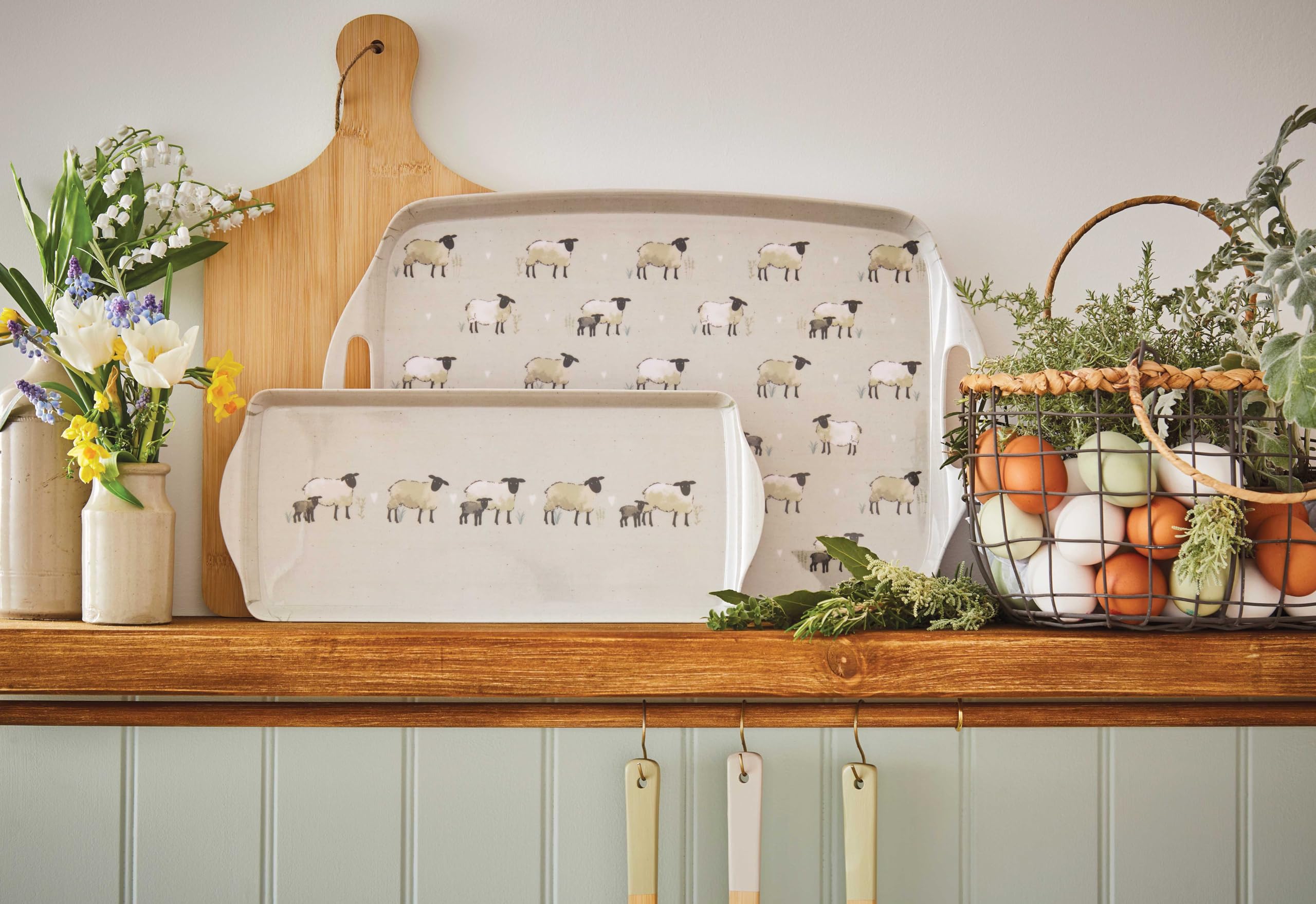 Cooksmart Petit Plateau de Service de Conception Britannique | Plateau de dîner pour de Multiples utilisations dans la Maison | Plateaux pour Servir des Aliments ou des Boissons – Oiseaux côtiers