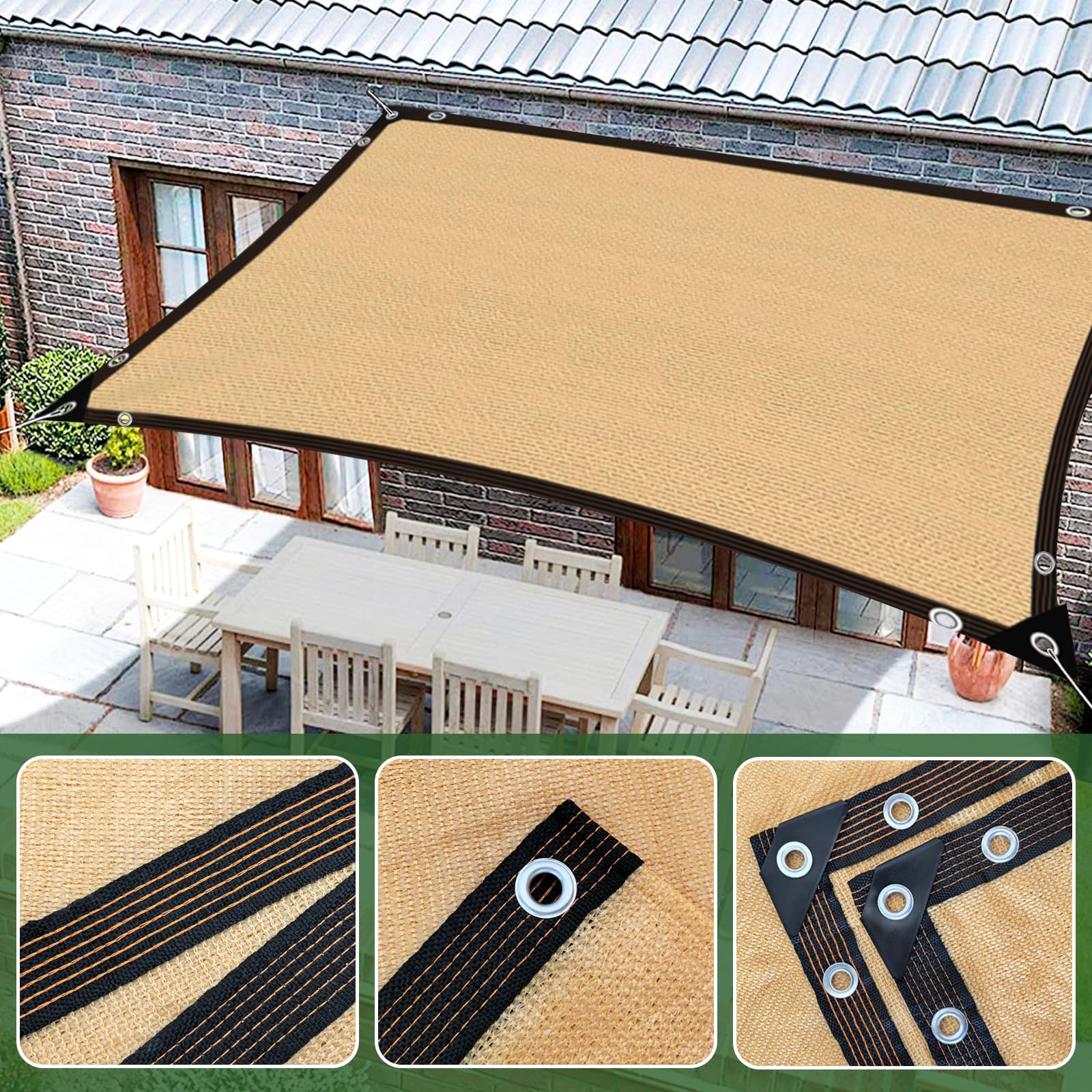 Filet D'Ombrage, Filet Protection Solaire 95% UV Tissu D'Ombrage, Toile d'ombrage de Serres Coupe-Ventpour La Couverture VéGéTale/Serre/Jardin/Pergola
